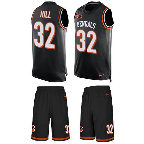 Nike Bengals #32 Jeremy Hill Black Team Color Men's Stitched NFL Limited Tank Top Suit Jersey